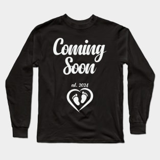 Coming Soon eat. 2024 Birth announcement Long Sleeve T-Shirt